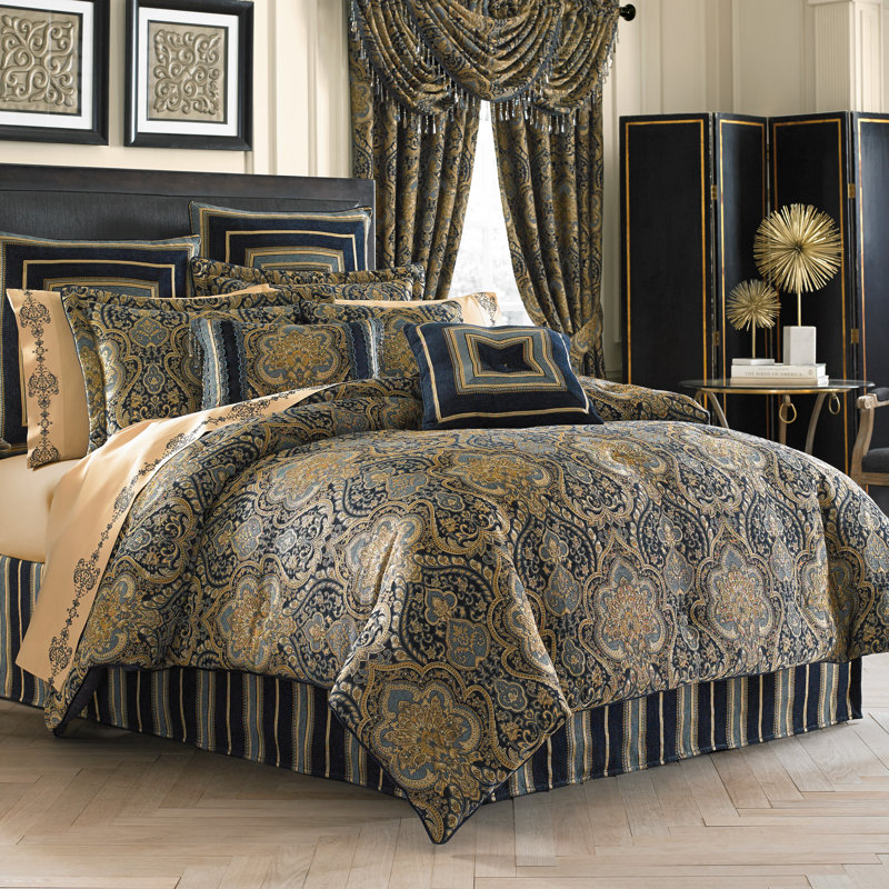 Blue And Gold King Comforter Sets